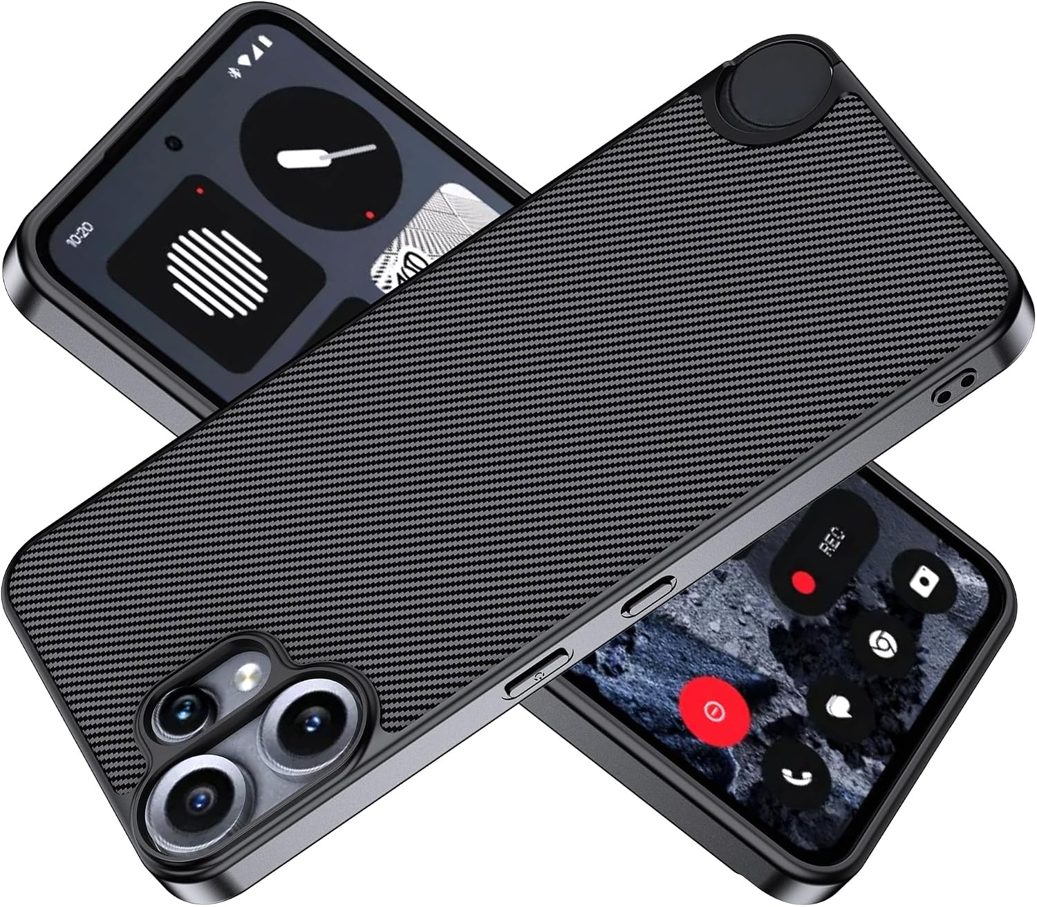 Fitudoos H lle f r CMF Phone 2 ProStaubdicht und Anti-Fingerprint Sto fest rutschfest Weiches TPU Kohlefaser KratzfestFlexible Slim Bumper Schutzh lle.