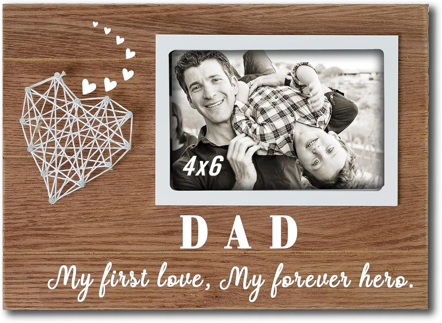 Buecasa Housewarming Gifts New Home Sign Decor - Rustic Wall Hanging Picture Frame with 6 Heart Clips -This Is Us Wall Decor 15.8x6.0 Inches