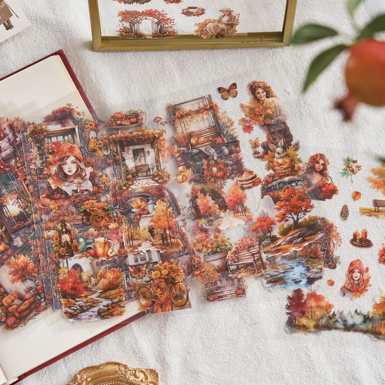 Snylcce 20 Sheets PET Stickers, Vintage Journaling, Scrapbooking Supplies - Image 2