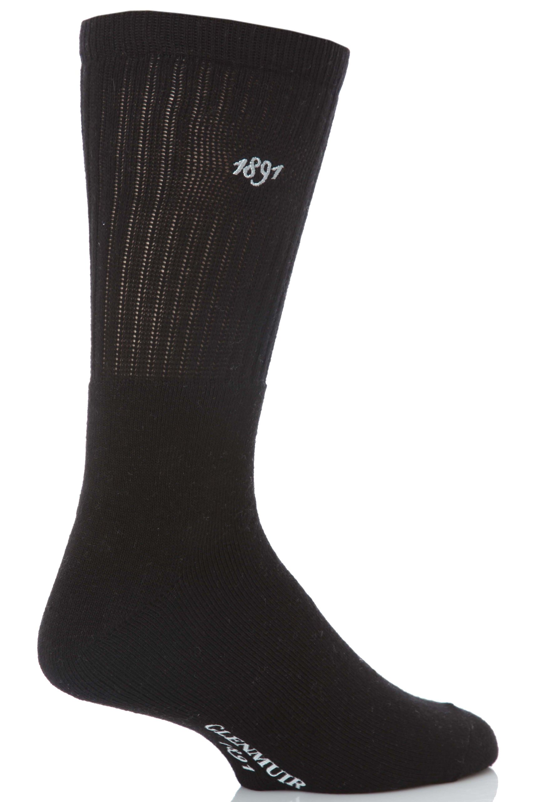 Glenmuir Men's Black 2 Pair Dunbar Cushioned Golf Socks - 7-11