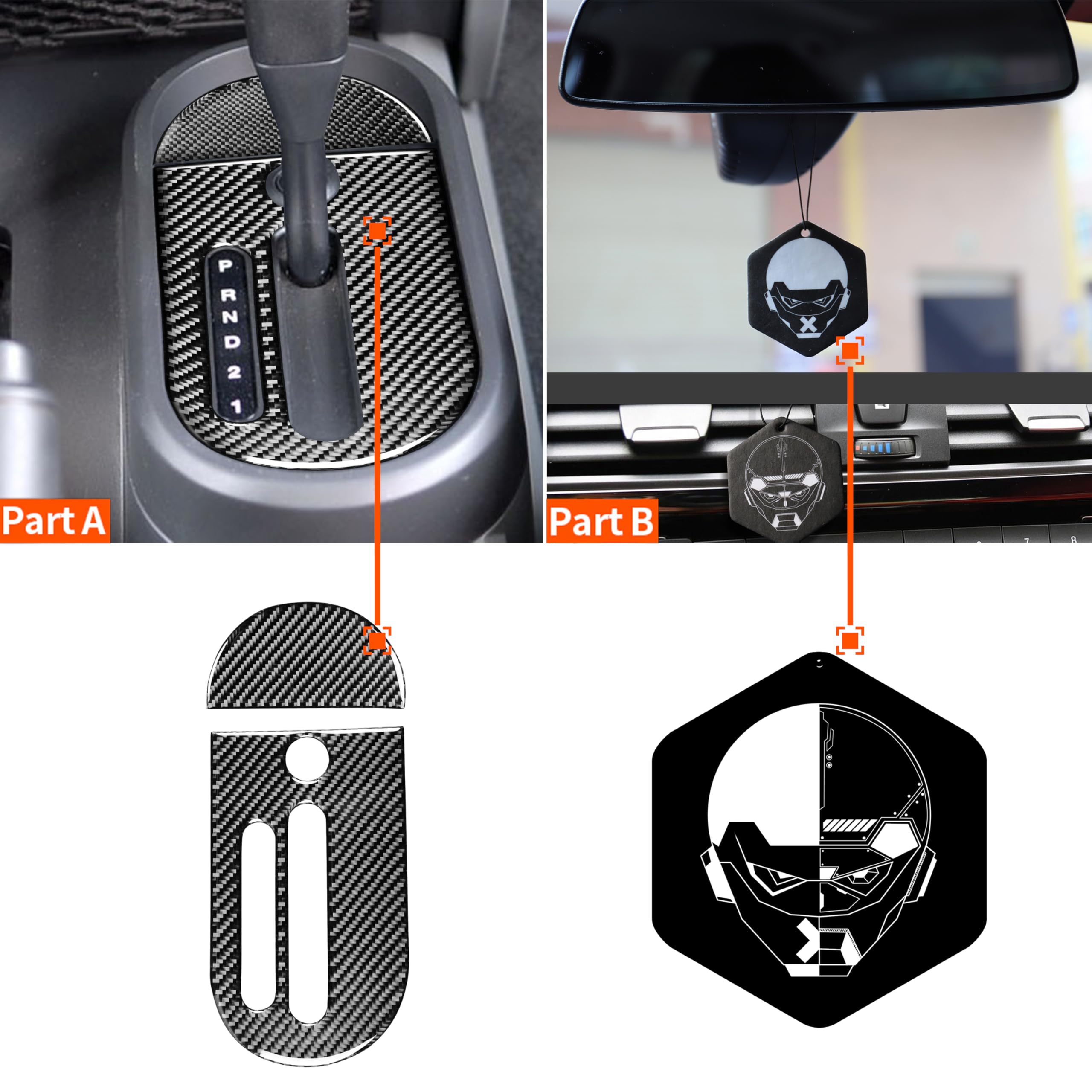 Real Premium Carbon Fiber Compatible with Wrangler 2007 2008 2009 2010 Accessories Car Gear Level Cover Sticker Decal Interior Trim
