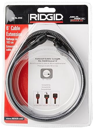 Ridgid 37113 Micro Extension Cable, 6-foot SeeSnake Universal Cable