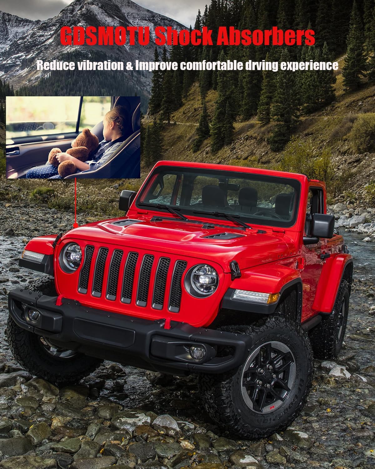 Front Rear Shocks & Struts Compatible for 1998 2002 for Nissan for Frontier 2V 2.4L Base 1998-1999 for Nissan for Frontier 2V 2.4L SE, Pack of 4 Shock Absorbers Replaces 344427 37077