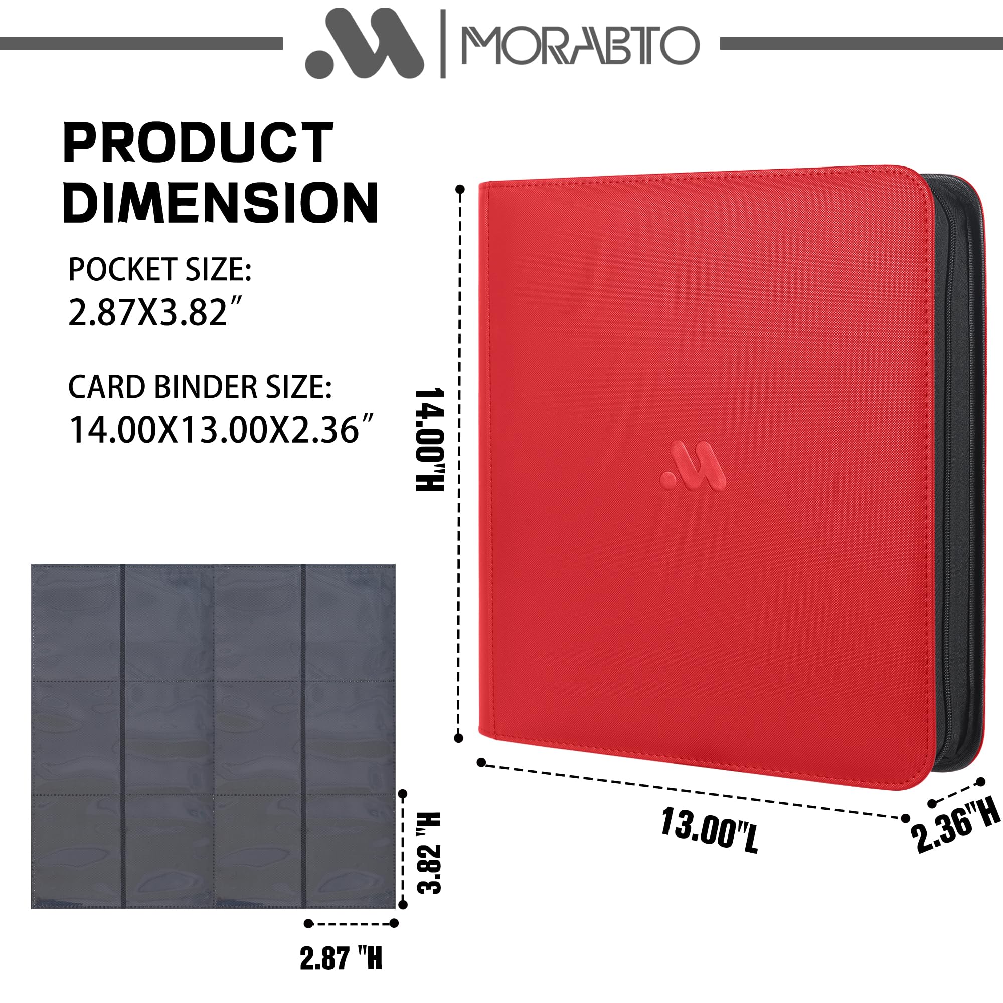 Raccoglitore per carte con 12 tasche, raccoglitore per carte collezionabili, può contenere fino a 1200 carte con 25 maniche, porta carte con cerniera, compatibile con carte TCG/carte da gioco