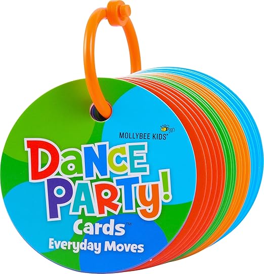 MOLLYBEE KIDS Preschool Dance Party Cards Everyday Moves, Gifts for Ages 3+, Toddler Travel Game and Activity