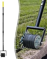 Colwelt 59'' Wheel Rotary Lawn Edger - Manual Grass Edger with Extra-Wide Rubber Wheel & Reinforced Bracket for Crisp Sidewalk Edges