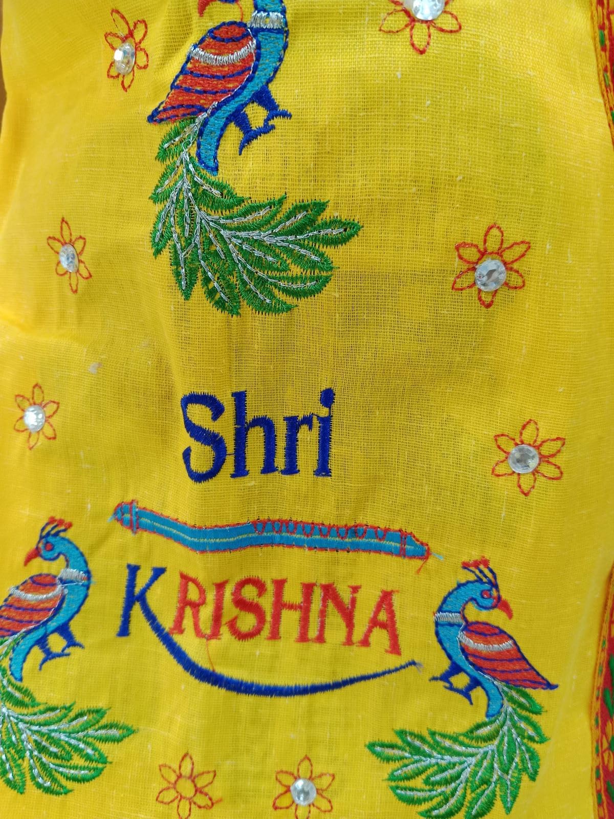 BookMyCostume Krishna Dress for Baby Boy | Print Shri Krishna Costume for Kids with Patka, Flute, Mukut & Mala | Janmashtami Photoshoot Outfit | Fancy Dress RolePlay costume for kids | 3-4 Years - Image 6 thumbnail