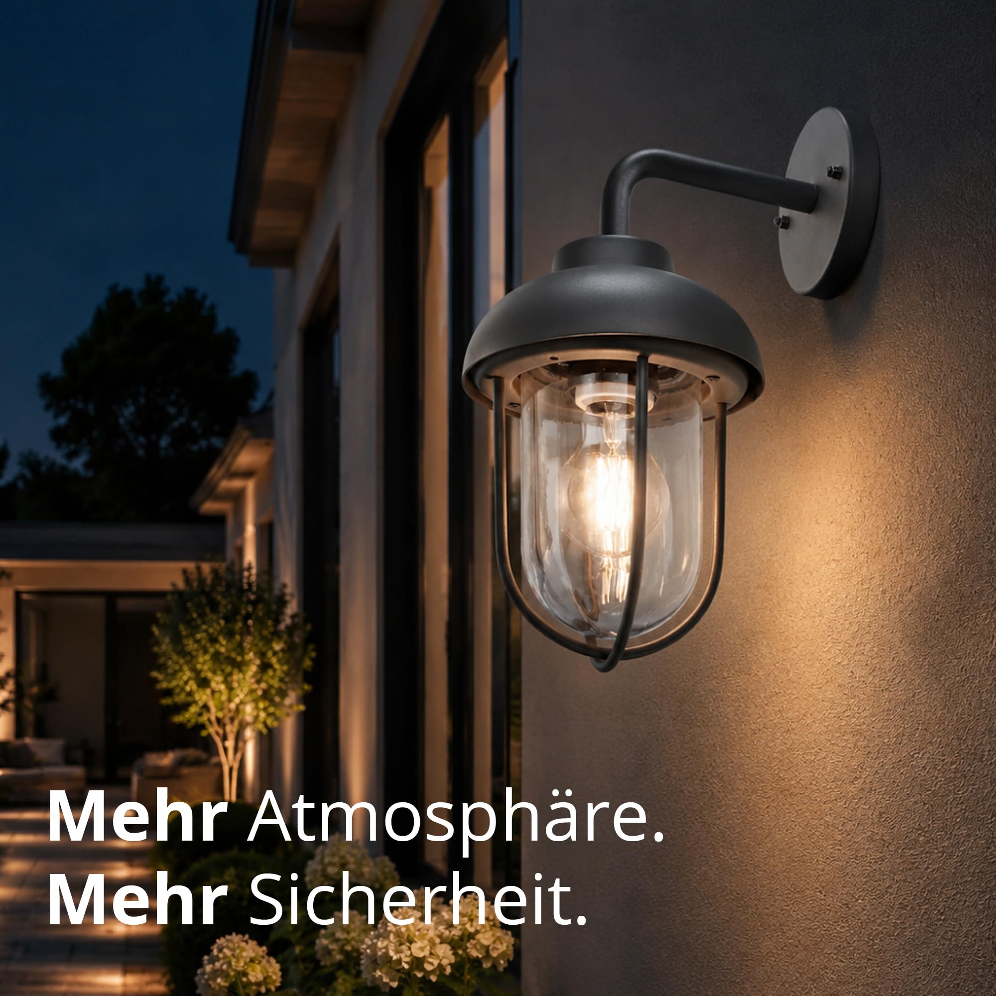 Trio Leuchten Zewnętrzna lampa ścienna Duero 202760142, aluminiowy odlew ciśnieniowy antracyt, szkło przezroczyste, bez 1x E27