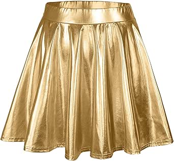 Metallic zilveren skater minirok A-lijn geplooide rok