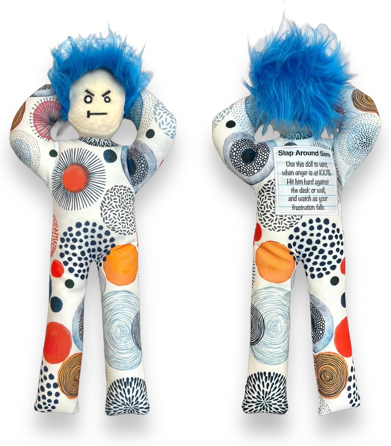 Funny Gag Gift - Stress Relief - Slap Around Sam Doll - for Friends, Co-Worker, Men, Women, Husband, Wife, Girlfriend, Boyfriend (Blocky Chic)