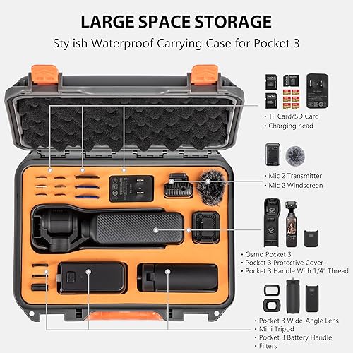 Miniatura 2 de STARTRC PHOTO Estuche de bolsillo 3, funda rígida impermeable para DJI Osmo Pocket 3 Creator Combo, almacenamiento portátil para DJI Osmo Pocket 3