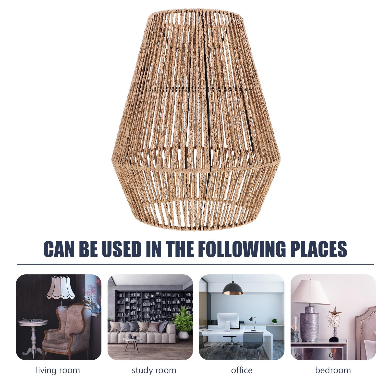 Paralume in Rattan Rustico per Lampada a Sospensione, Copertura Lampada Artigianale, Facile Installazione, Design Creativo per Soggiorno e Ristorante