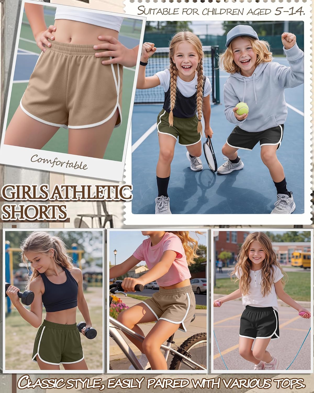 3 Pack Girls Athletic Dolphin Shorts