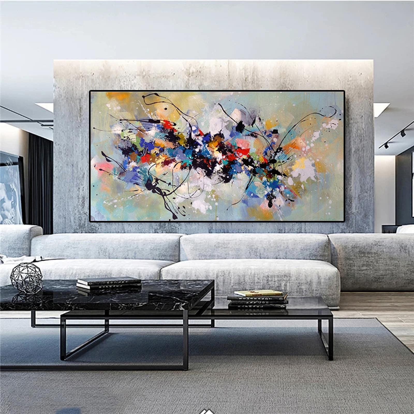 ZMFBHFBH Stampa Colorata Incorniciata Arte della Parete Poster Oversize Nordic Grandi Dimensioni Immagini da Parete Soggiorno Decorazione Domestica Cuadros 100x200cm(39x78in) con Cornice
