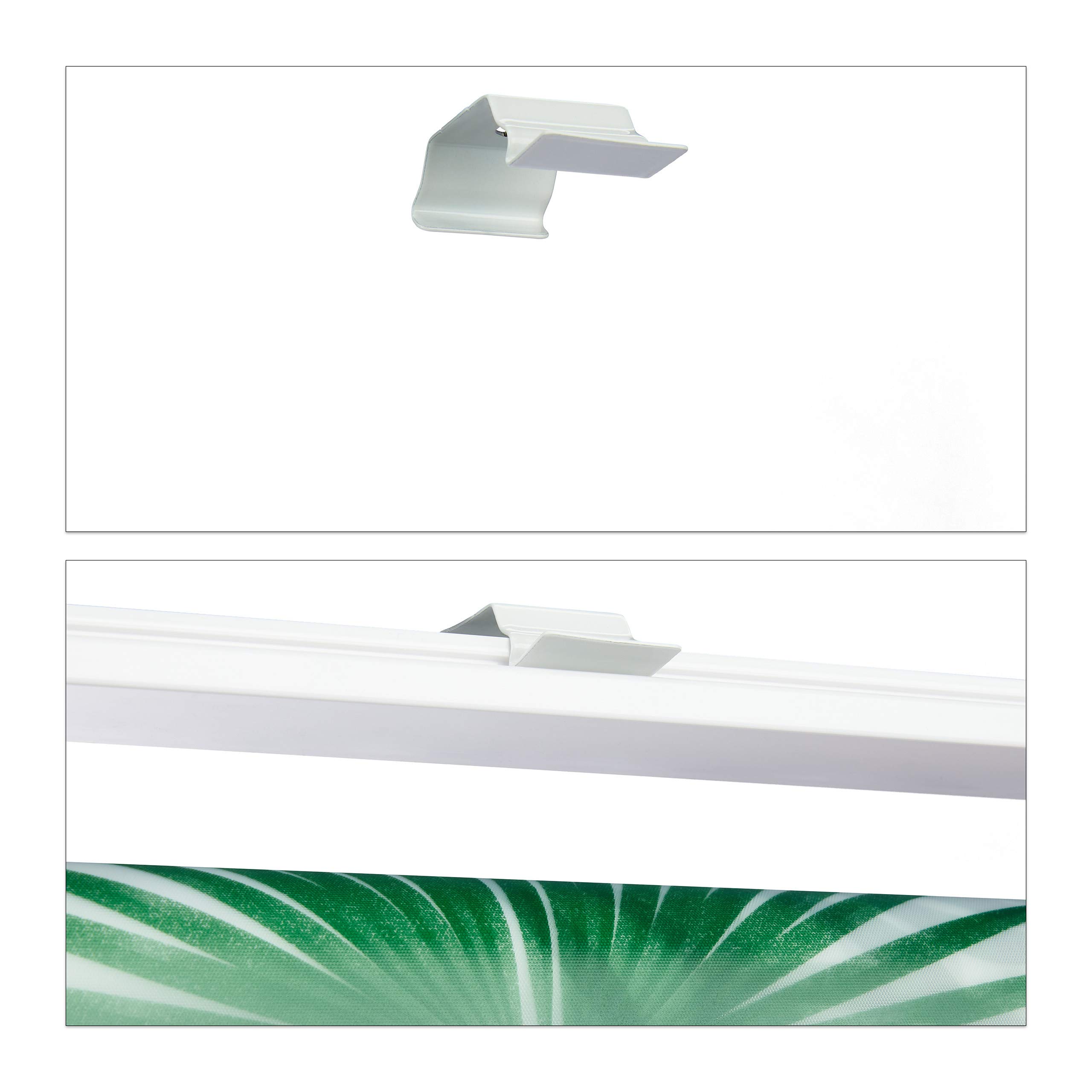 Relaxdays Store de Baignoire, 160 x 240 cm, Rideau de Douche Hydrofuge, Plafond & fenêtre, Pare-Bain, Blanc/Vert