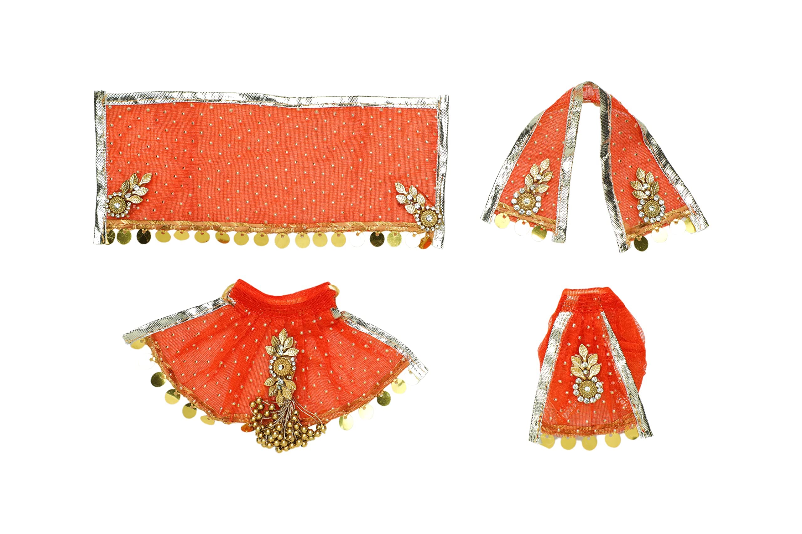 Laxmi Durga Devi MATA Poshak - Traditionelles Kleid Für Götterstatuen (Rot, Größe 9)