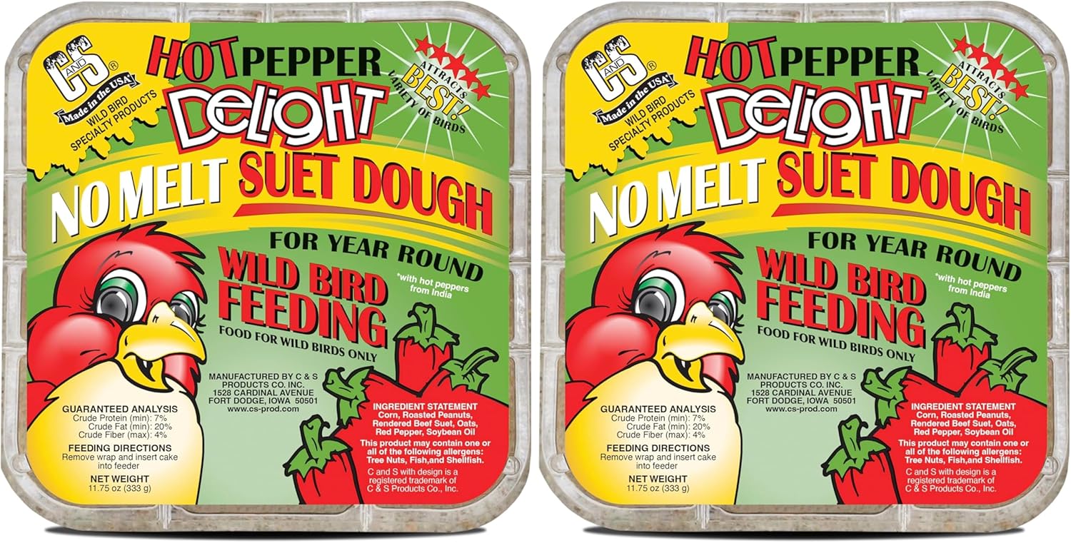 C&S Hot Pepper Delight No Melt Suet Dough 11.75 Ounces,(Pack of 16)