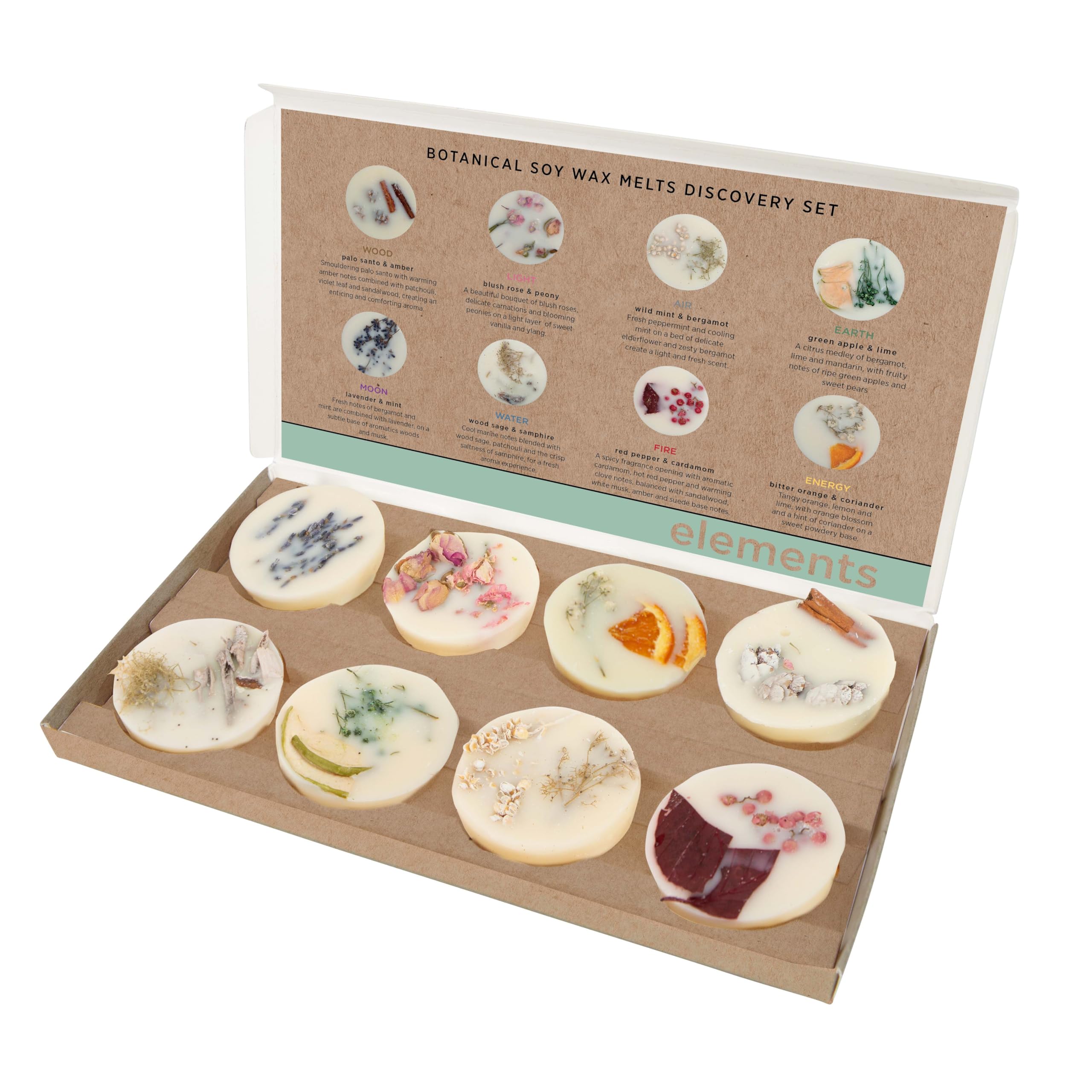 Stoneglow White Wax Met Discovery Set Of 8 Botanical Soy Wax Melts