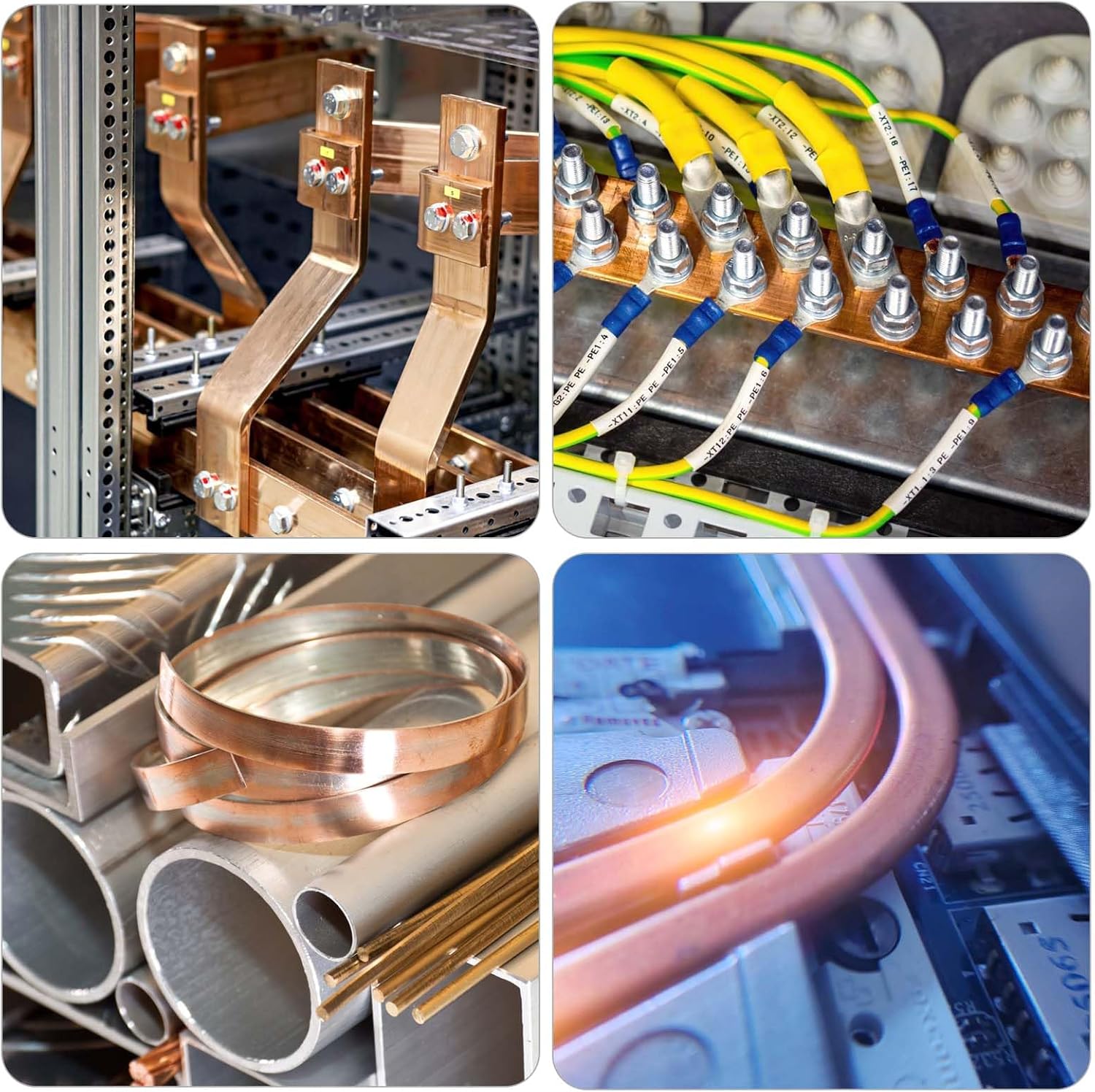 MECCANIXITY Wall Mounted Grounding Bar Kit, 9.8"x 1.9" Electrical Ground Bar with 12 Terminal Positions and 2 Standoff BusBar Insulators for Electrical Testing Electronic Equipment Repair