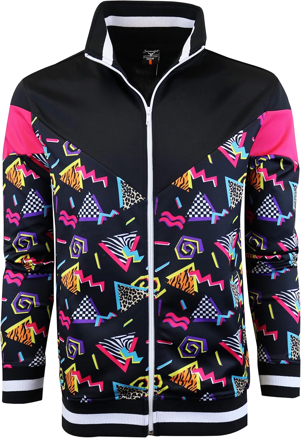 SCREENSHOT Mens Urban Hip Hop Premium Track Jacket - Slim Fit Side Taping Sportswear Urbanwear Streetwear Fashion Top - Image 3