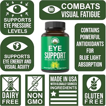 Eye Support Supplements | Macular Degeneration Vitamins with Astaxanthin | Lutein, Zeaxanthin, Carotenoids, Bilberry Extract | Capsules for Aging Eyes, Computer, Smartphone Users | Avoid Degeneration