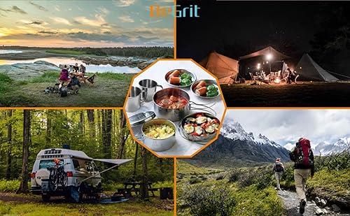 Miniatura 6 de BeGrit Backpacking Camping Cookware Mini Picnic Camping Cooking Mess Kit with Pot and Pan Set for Hiking