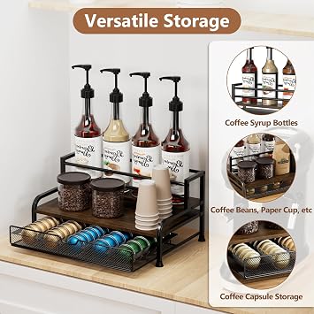 Coffee Pod Holder for Nespresso with 40 Capsules Storage Drawer