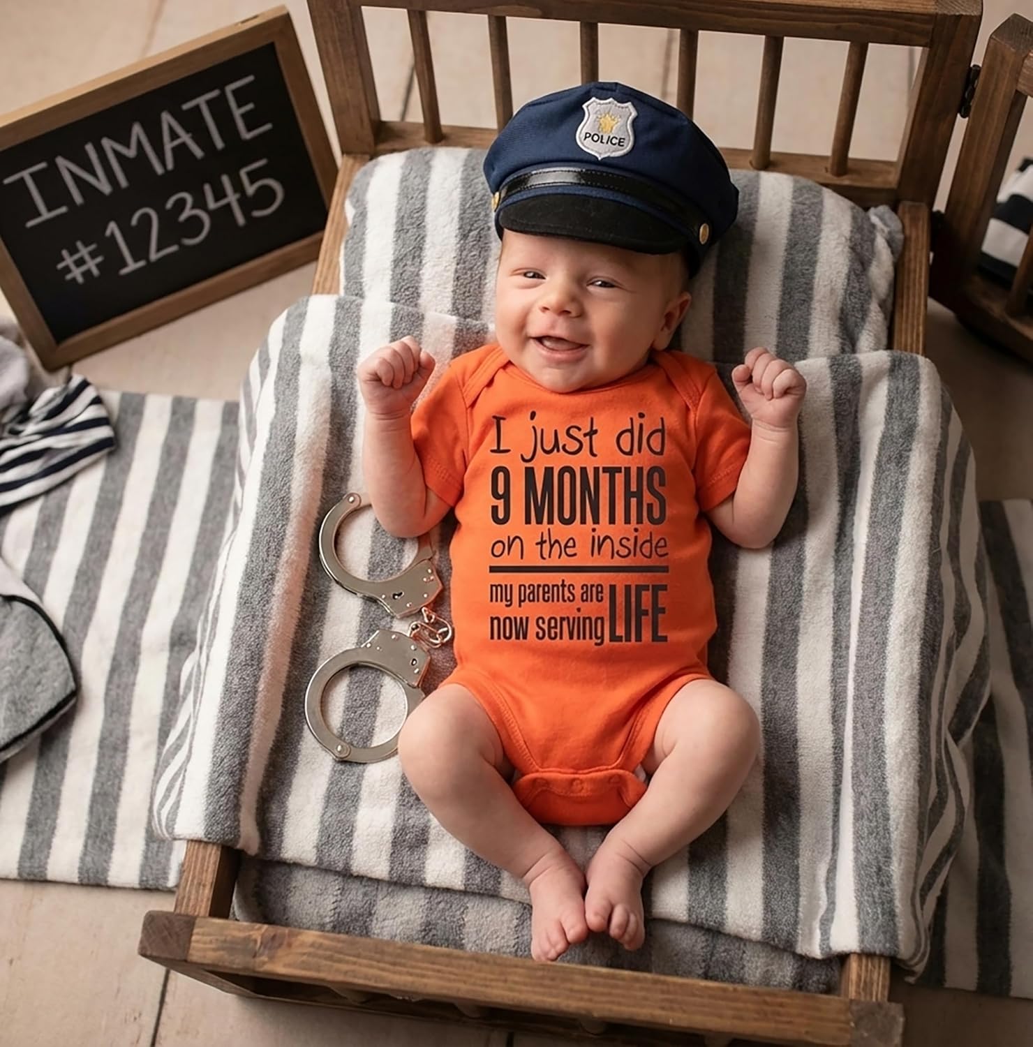 I Just Did 9 Months On the Inside Funny Baby Bodysuit, Newborn Going Home Outfit, Shower Gift for New Mom - Image 5