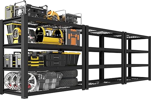 Miniatura 17 de PrimeZone Estantes de almacenamiento resistentes, 40 pulgadas de ancho x 20 pulgadas de profundidad x 60 pulgadas de alto, estantería de alambre