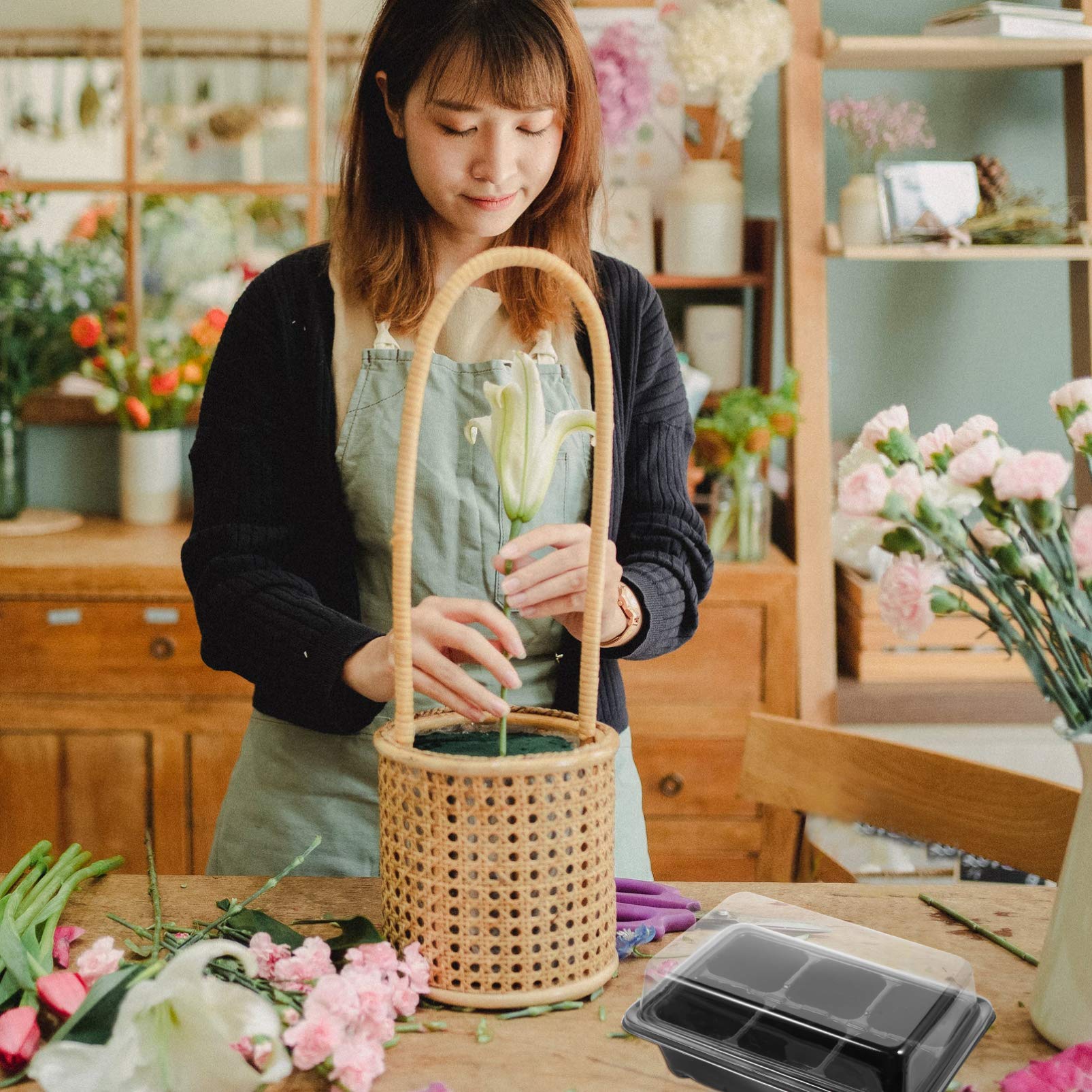 HANABASS 20 Sätze Anzuchttrays mit Deckel Anzuchtset für Garten Keimung von Pflanzen Robuste Sämlinge für Gemüse und Kräuter