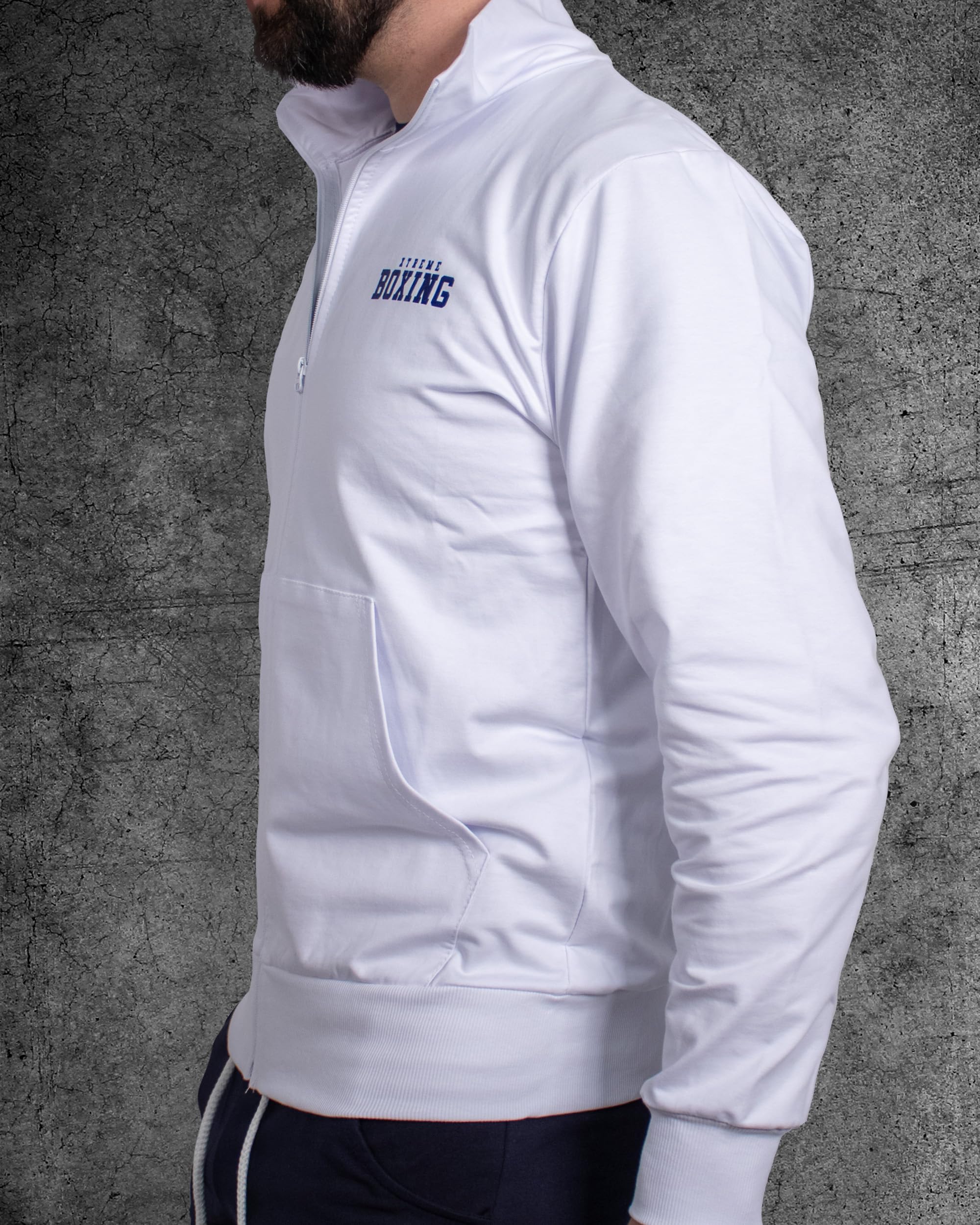 Felpa in Cotone Leggero, Full Zip e Collo Alto, Felpa della Tuta Uomo Abbinabile, Sportiva, Casa, Palestra, Jogging, Tempo Libero
