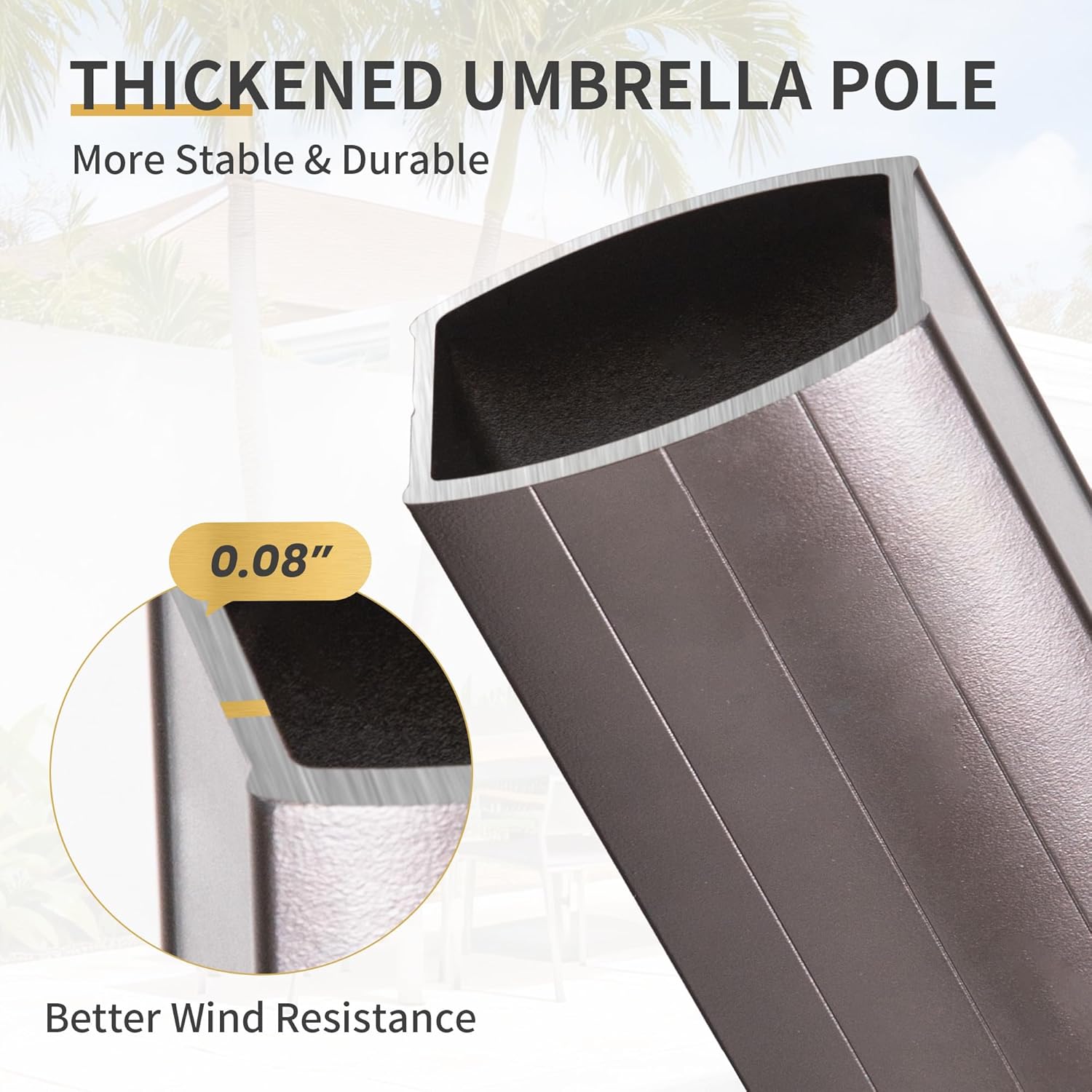 10 X 13 FT Cantilever Patio Umbrella with Base Included & Led Lights Outdoor Rectangle Offset Large Double Top Heavy Duty Umbrellas 360°Rotation for Pool Deck Backyard,Beige - Image 7