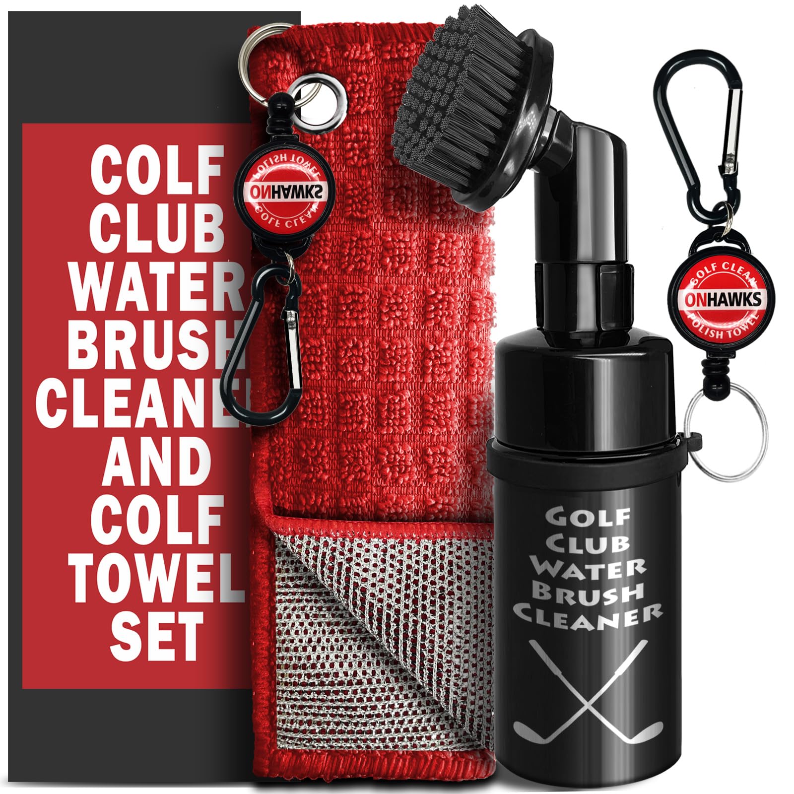 XSMSGO Upgraded Golf Club Brush Cleaner with Polishing Towel – Complete Green Cleaning Set for Golfers, Simple & Effective Club Care Accessories, Practical Gift for Men and Women — image 1