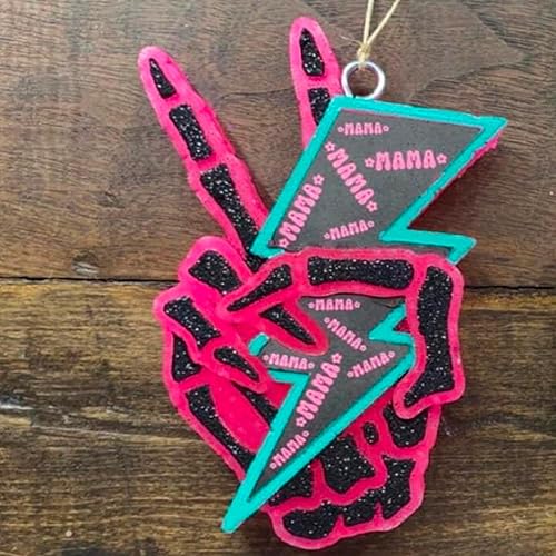 Miniatura 6 de Molde Freshie de silicona para automóvil con diseño de esqueleto de mano, 4.25 x 3 pulgadas, recortes de cartulina, ambientador de automóvil, apto