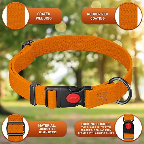 Miniatura 3 de NexaPaw Collar ajustable para perro con hebilla de bloqueo de seguridad, fabricado en Estados Unidos, collar de perro resistente al agua con panal