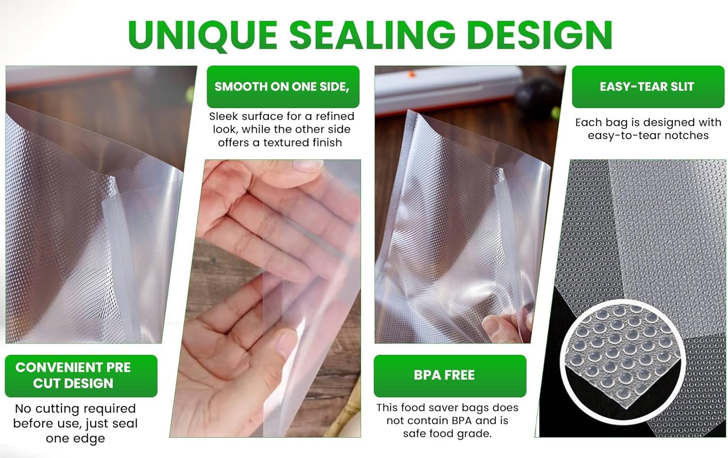 Premium Vacuum Sealer Bags 11.6x22 Inch, 100-Count, 2-Pack, Gallon Plus, Heavy Duty, 4 mil, BPA-Free, Puncture Proof, Compatible with FoodSaver