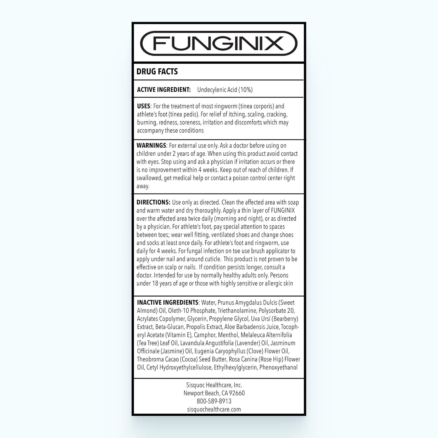 FUNGINIX Healthy Nail Formula - Finger and Toe Fungus Treatment, Made in USA, Eliminate Fungal Infections, Maximum Strength Solution (1 Fluid Ounce) : Everything Else