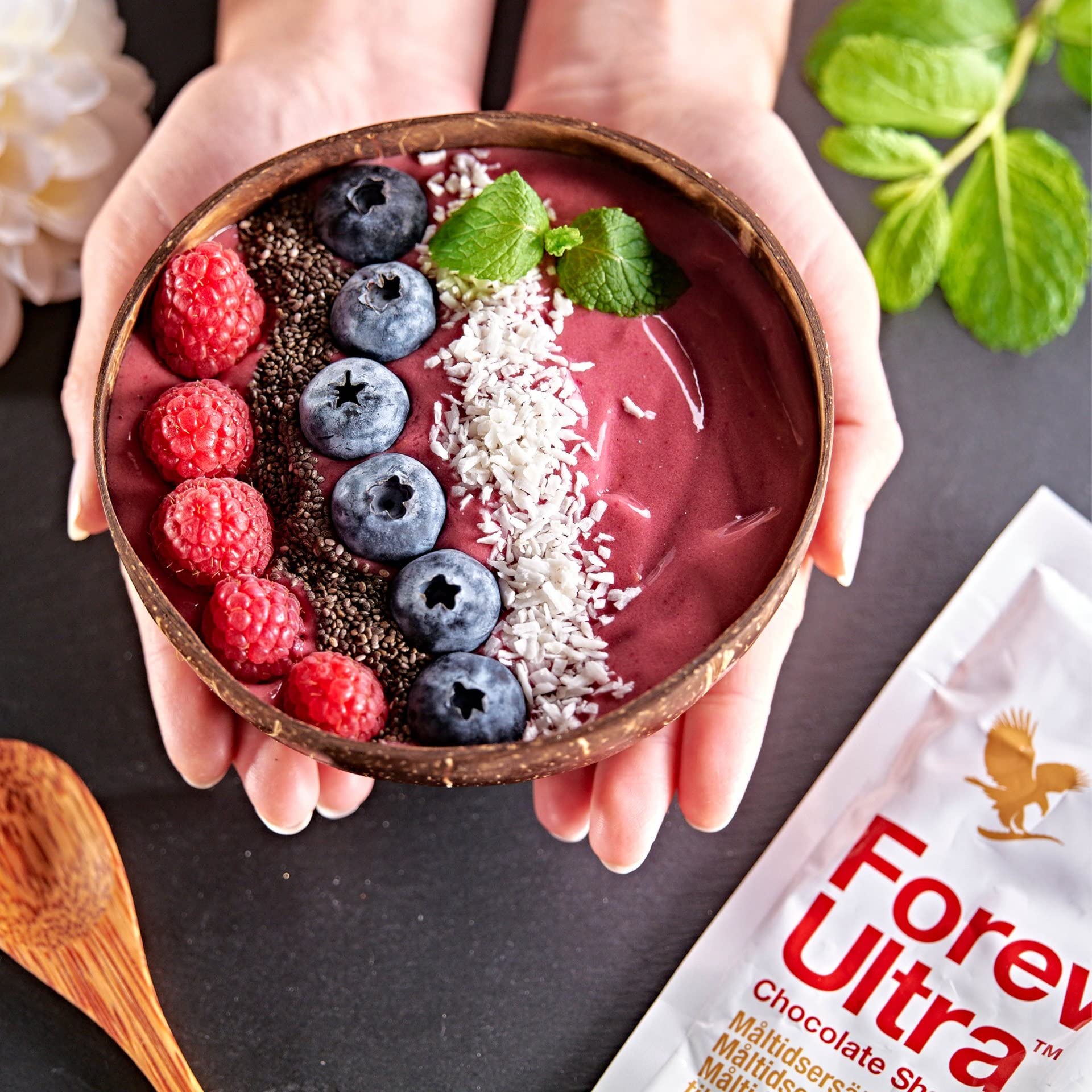 Forever Ultra Chocolate Protein Shake, 21g Soja Eiweiß, sättigender Mahlzeitersatz, Pulver ohne Konservierungsstoffe, glutenfrei (16 Portionen, 405 g)