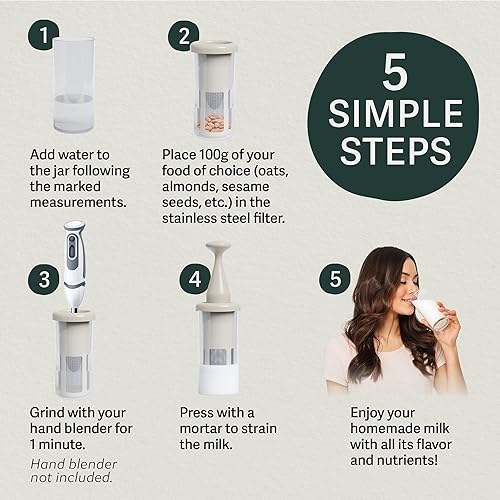 Vista 20 de Vegan Milker by Chufamix, herramienta de cocina para hacer leches vegetales (máquina de soja, arroz, avena y leche de nueces) o café