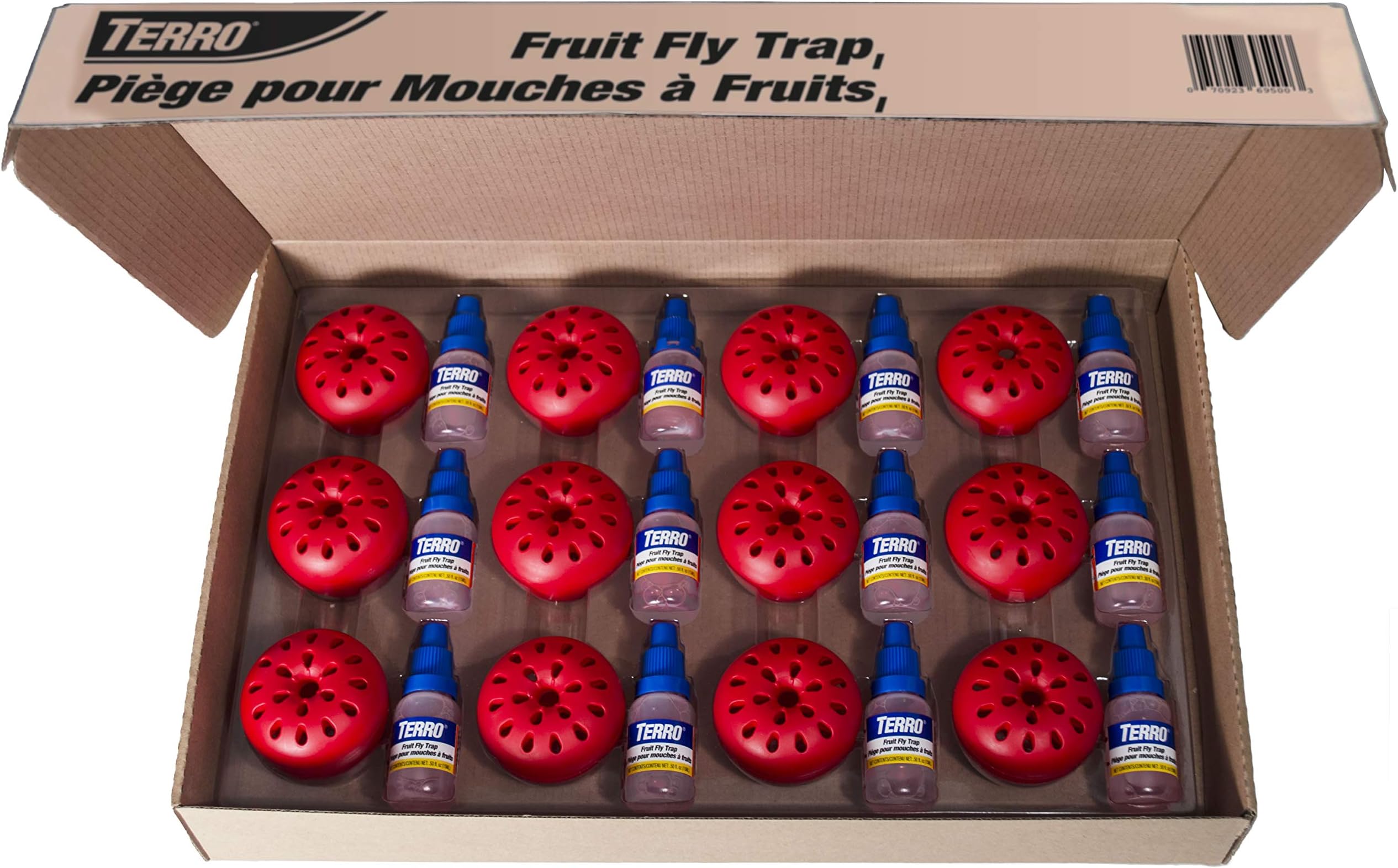 Terro Fruit Fly Traps for Indoors (12 Pack) + 540 Days of Lure Supply