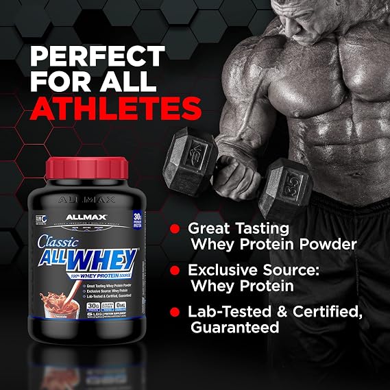 ALLMAX Classic AllWhey Whey Protein Powder, Cookies & Cream, 5 lbs 30g Protein per Scoop, Gluten Free, Low Sugar, High Protein, Supports Muscle Recovery, Lean Muscle & Post Workout, for Men & Women