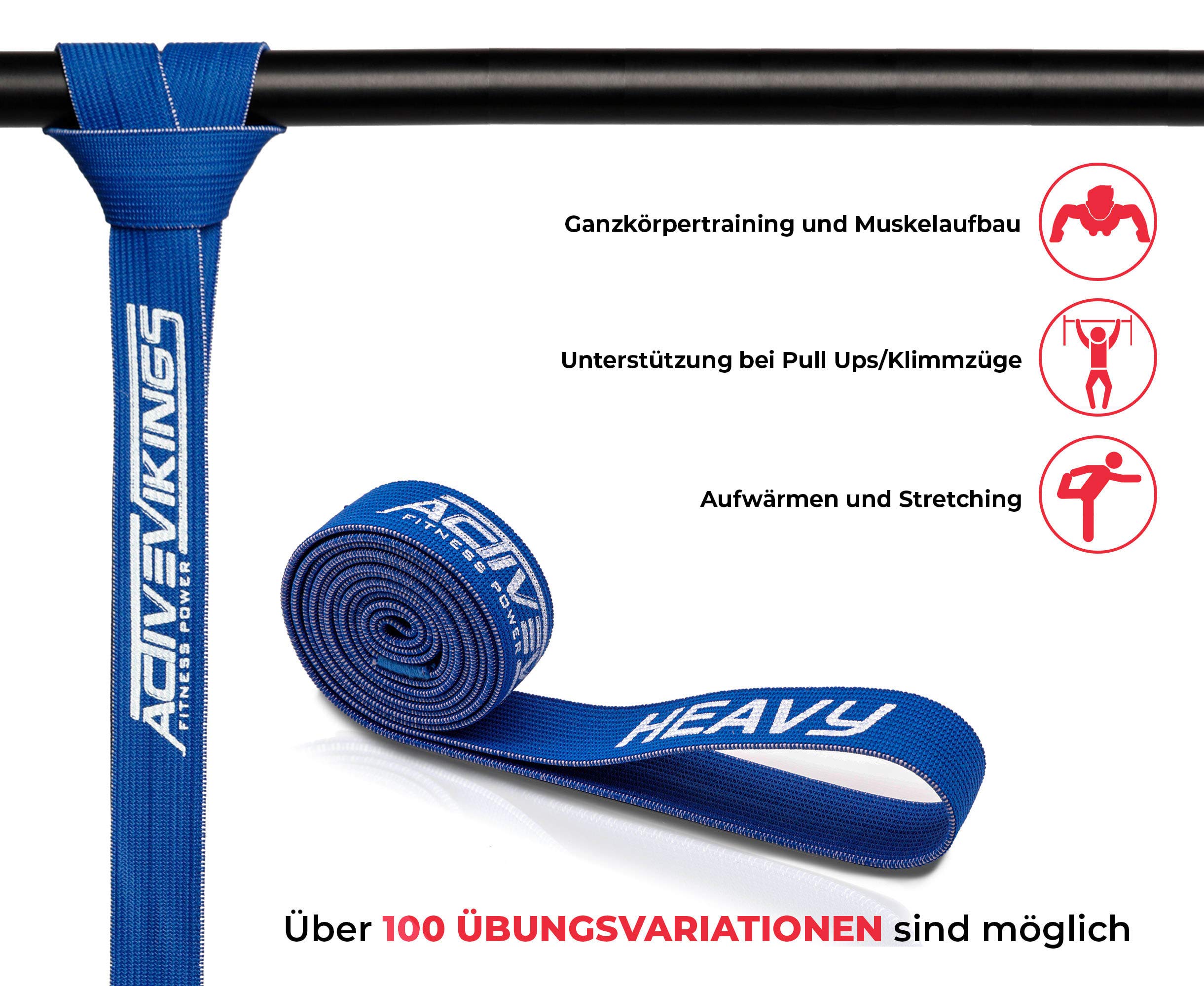 ActiveVikings® Pull-Up Fabric Fitness Bands - Perfect for Muscle Building - Fitness Band Pull-Up Bands Resistance Bands - Image 3