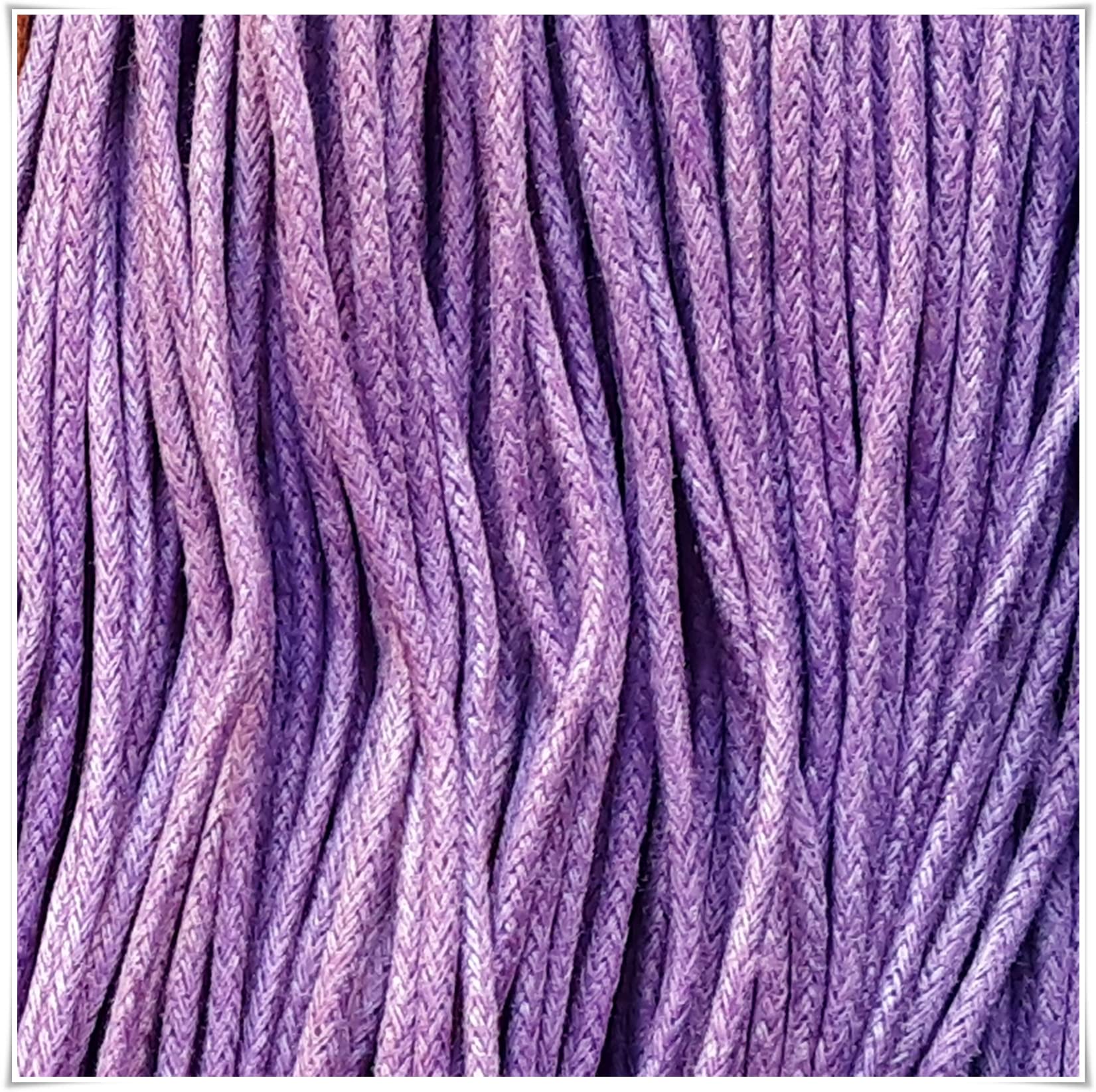2mm x 18m Waxed Cotton Cord for Jewellery Craft Making Bracelet Necklace String,Seller Uk (Lilac)