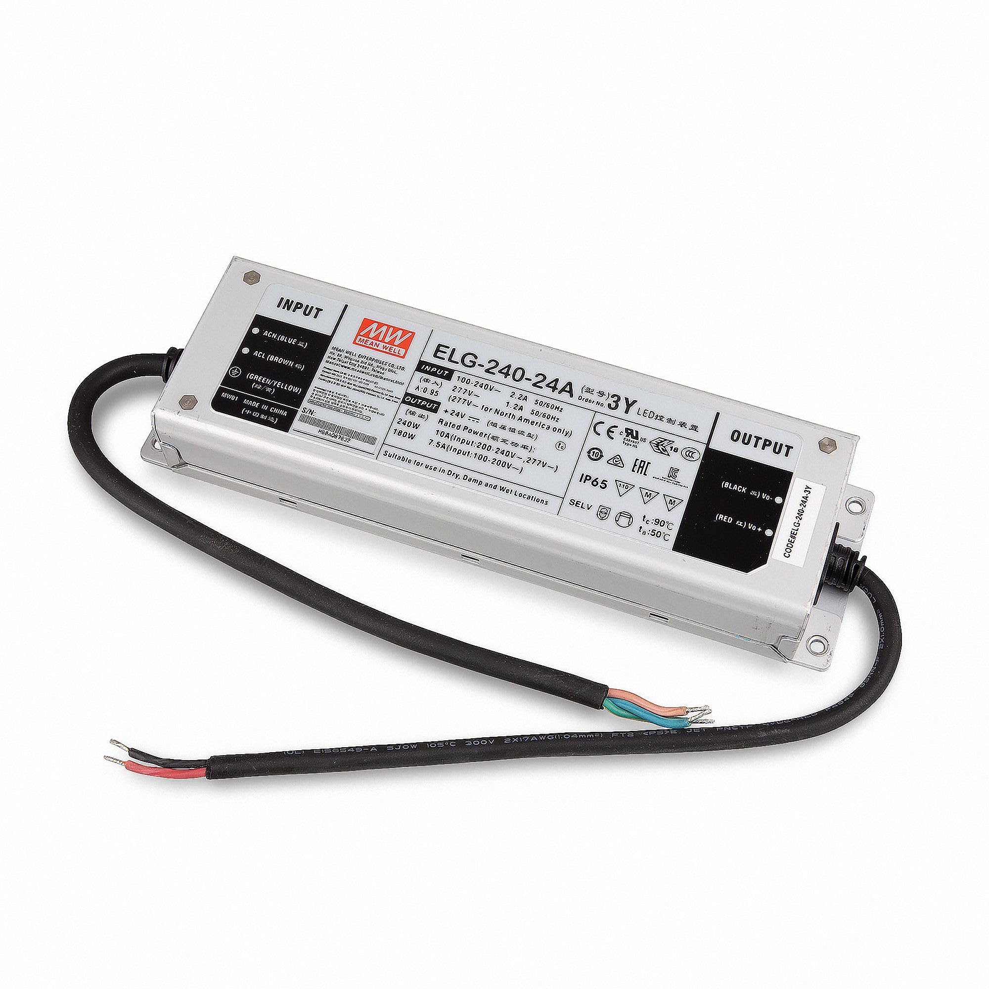ELG-240-24A-3Y LED Netzteil Trafo Mean Well ELG-240-24A-3Y SNT 26.4 V/DC/0-10 A/ 240W IP65 Transformator für Beleuchtung