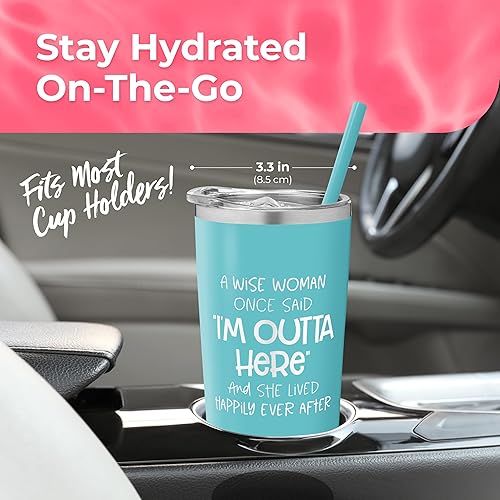 Miniatura 7 de Wise Woman - Vaso aislado de acero inoxidable con tapa y pajilla, divertida taza de viaje para fiestas de jubilación, taza de café para profesores,