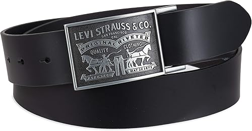 Miniatura 2 de Levis Cinturón de cuero para hombre con hebilla de placa Negro