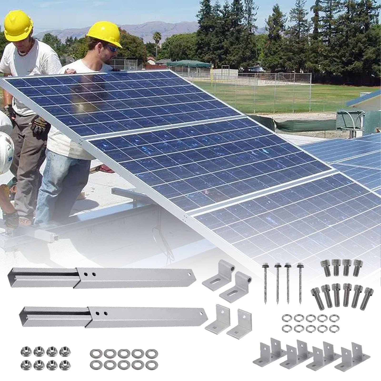 Soportes De Montaje Para Paneles Solares Estructura Ajustable de Aleación | Soportes de Montaje con Ángulo de Inclinación Ajustable de 15 a 30 Grados Para Exterior Techo Sue