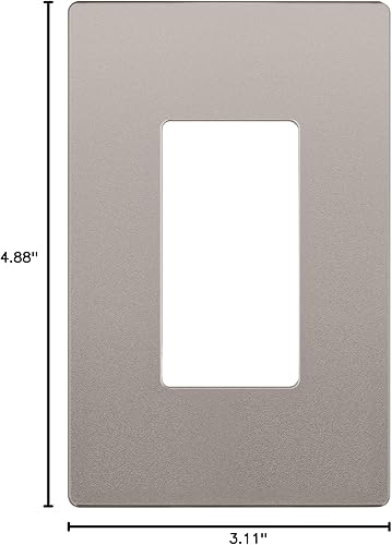 Miniatura 80 de LIDER - Cubierta decorativa de interruptor doble con acabado mate, placa de pared sin tornillos, tamaño mediano, 2 bandas, 4.88 x 4.92 pulgadas