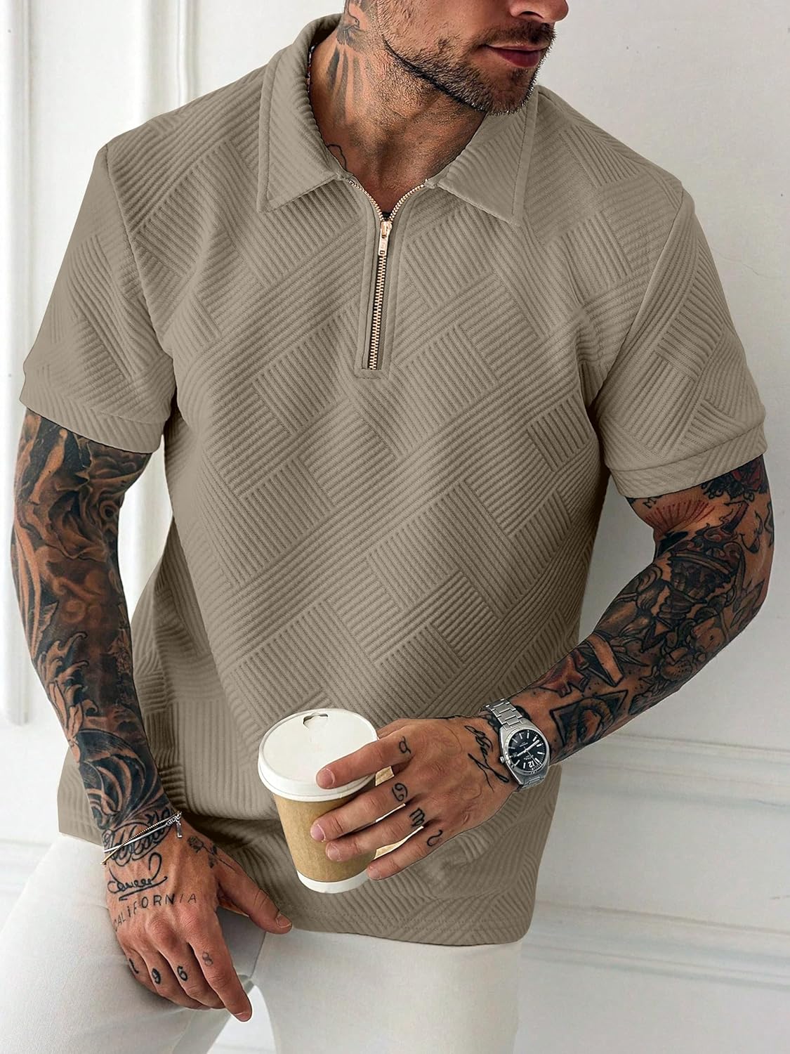 KAJARU Men's Solid Regular Fit T-Shirt - Image 5