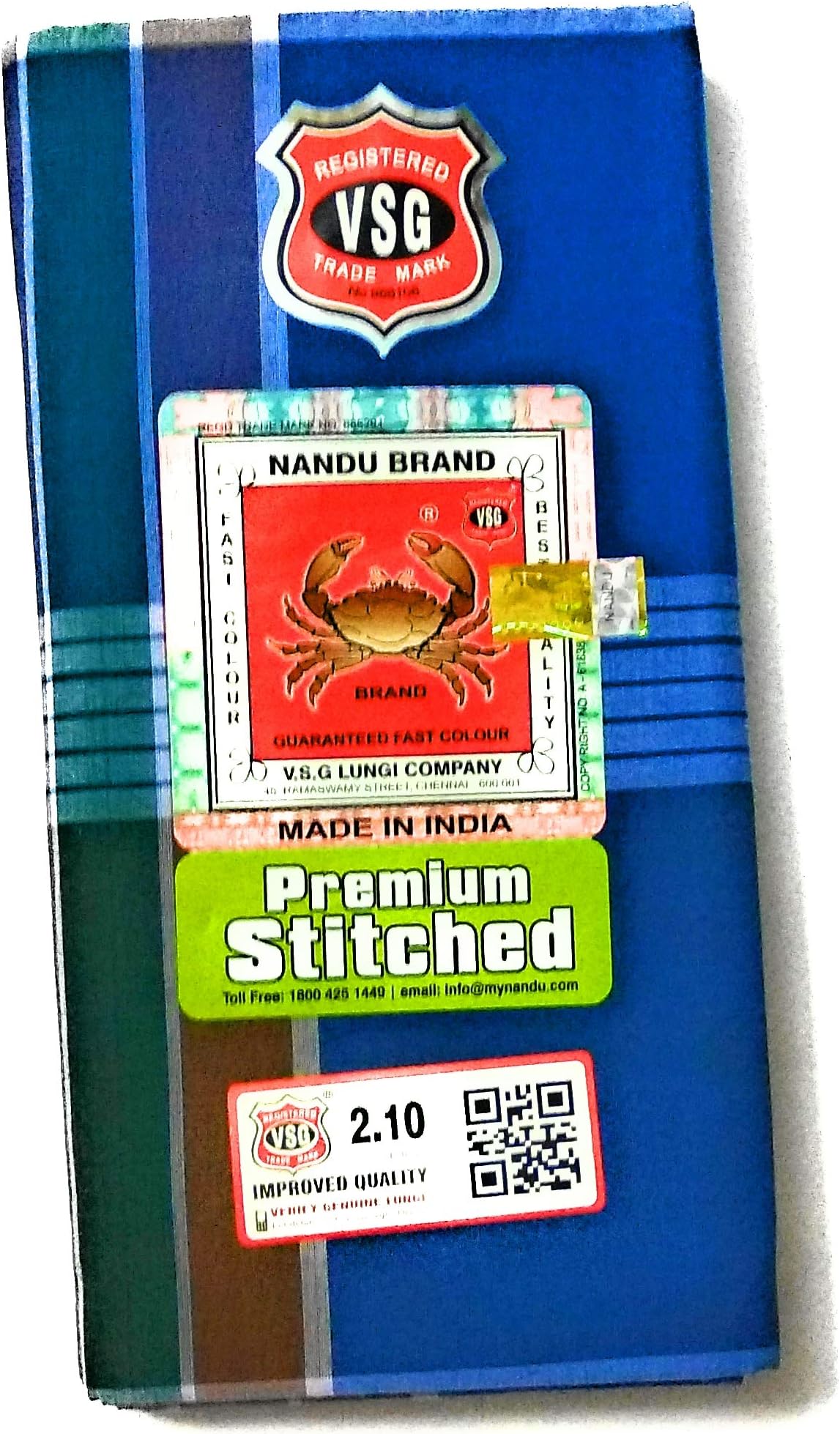 Men's Cotton Stitched Lungi Free Size One Size Multi Colored